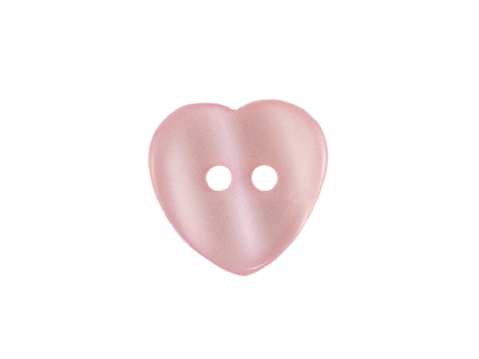 Knapp Lys Rosa Hjerte 13 mm