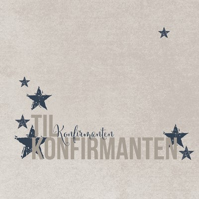 Kort Konfirmant Blå Grå