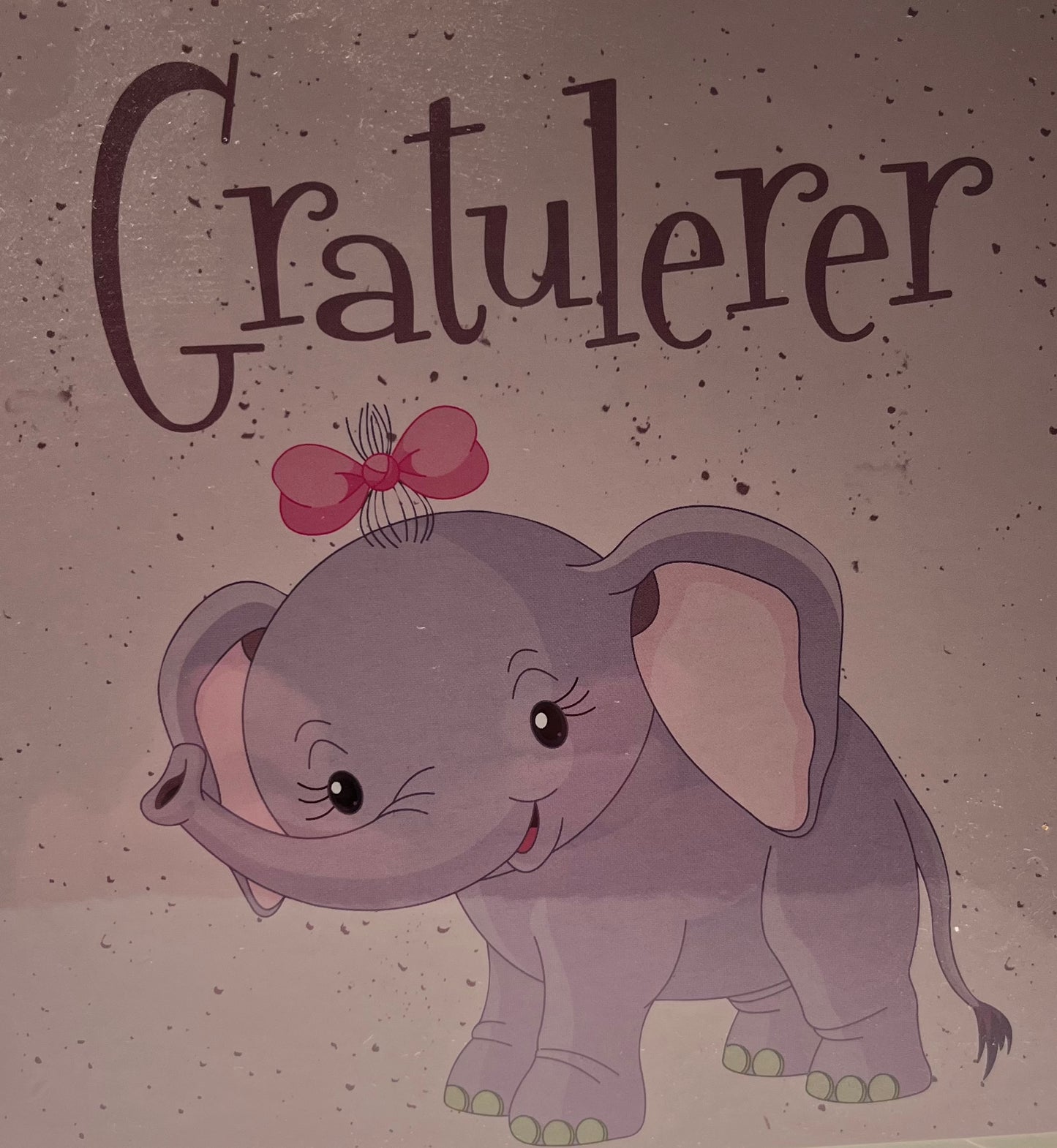 Kort Elefant Rosa Gratulerer